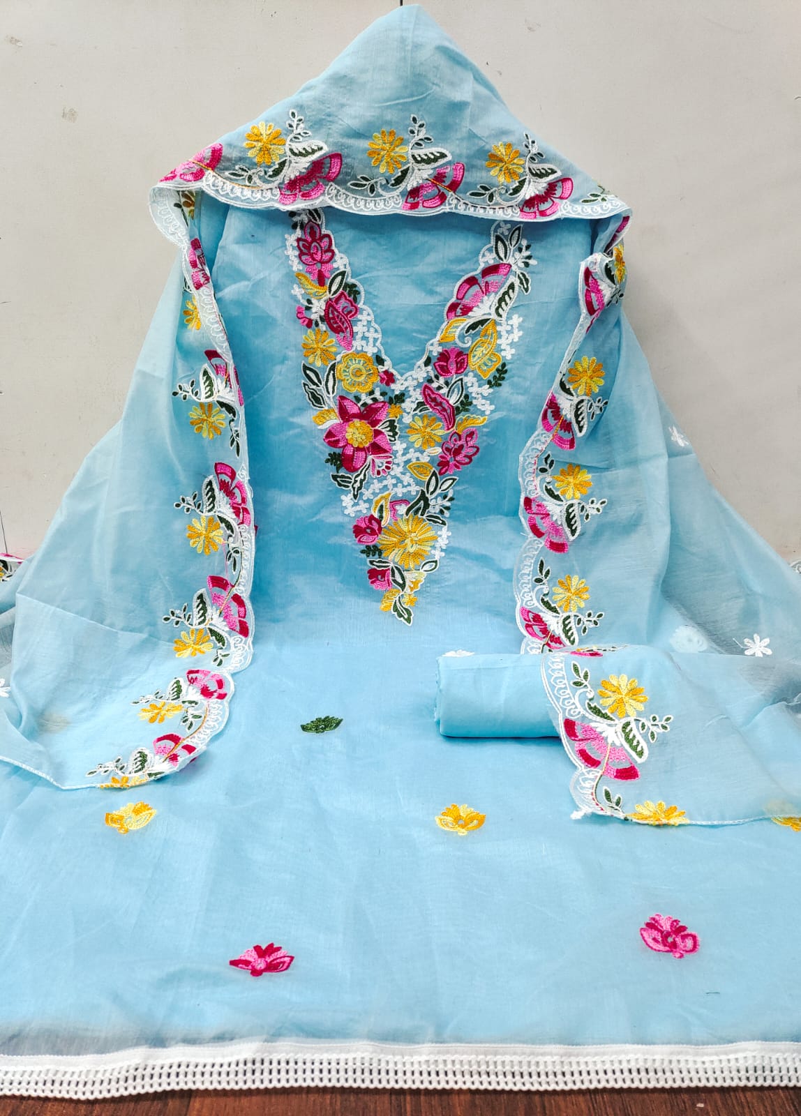 Ds Designer Suit Chanderi Work Non Catalog Dress Material Wholesale Price In Surat

